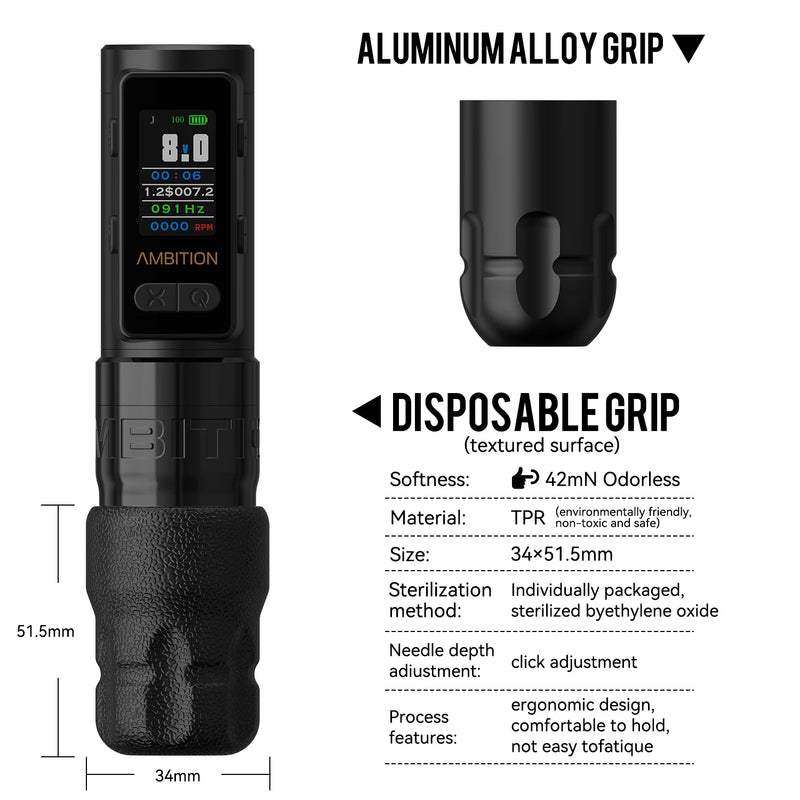 Ambition P2 Disposable Rubber Tattoo Grip