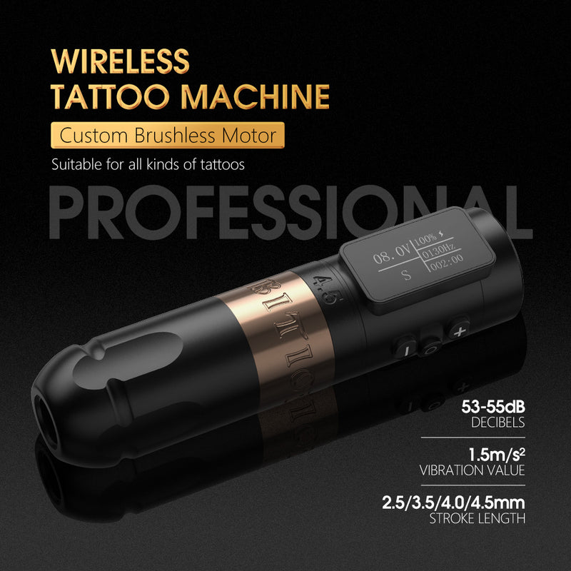 Ambition Vibe Wireless Tattoo Machine With 1800mAh Power LED Digital Display