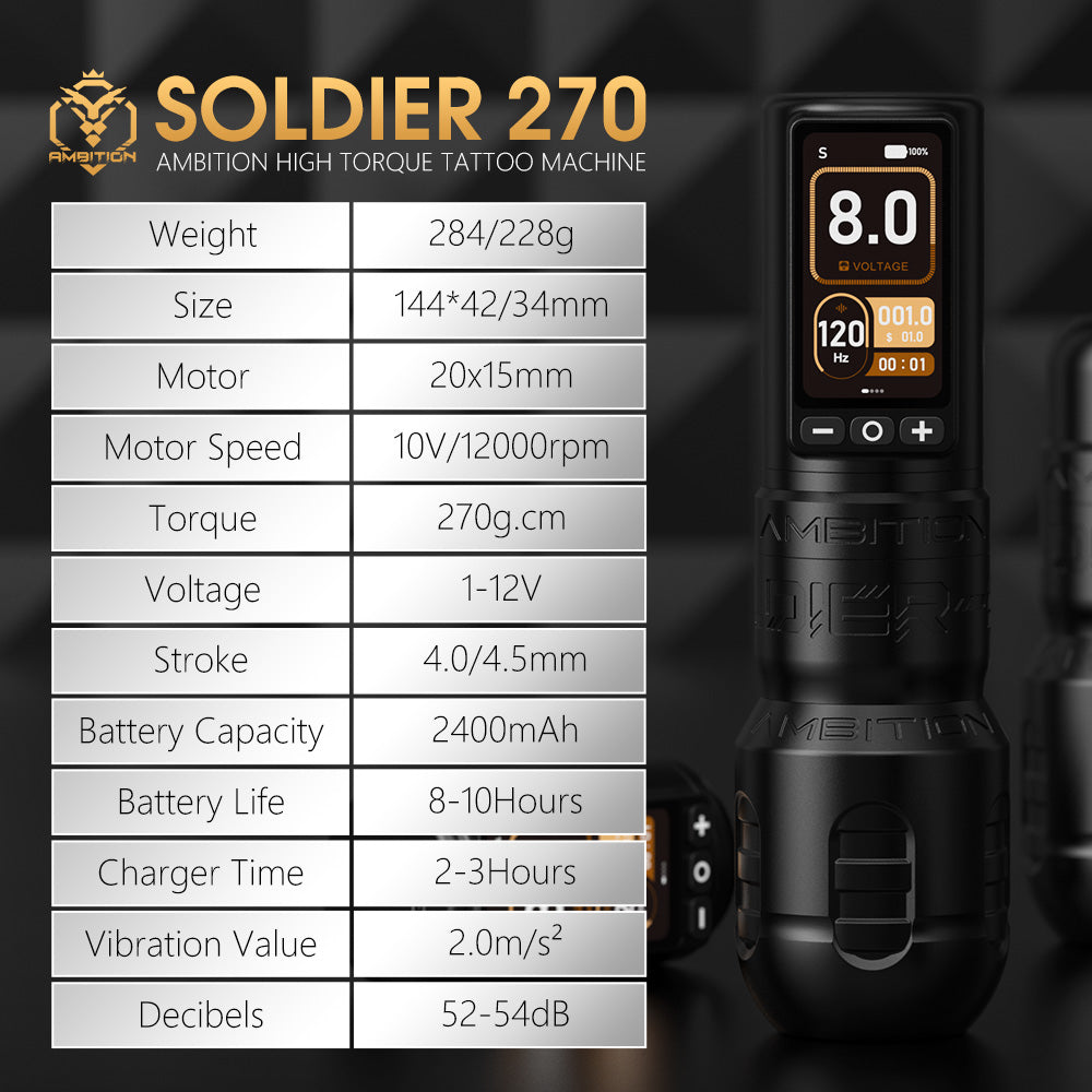 Ambition Soldier 270 Wireless Tattoo Machine