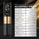 Ambition Seher Adjustable Stroke Wireless Tattoo Machine Pen