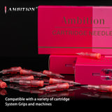 Ambition Pink Tattoo Cartridge Needles Round Liner 20Pcs