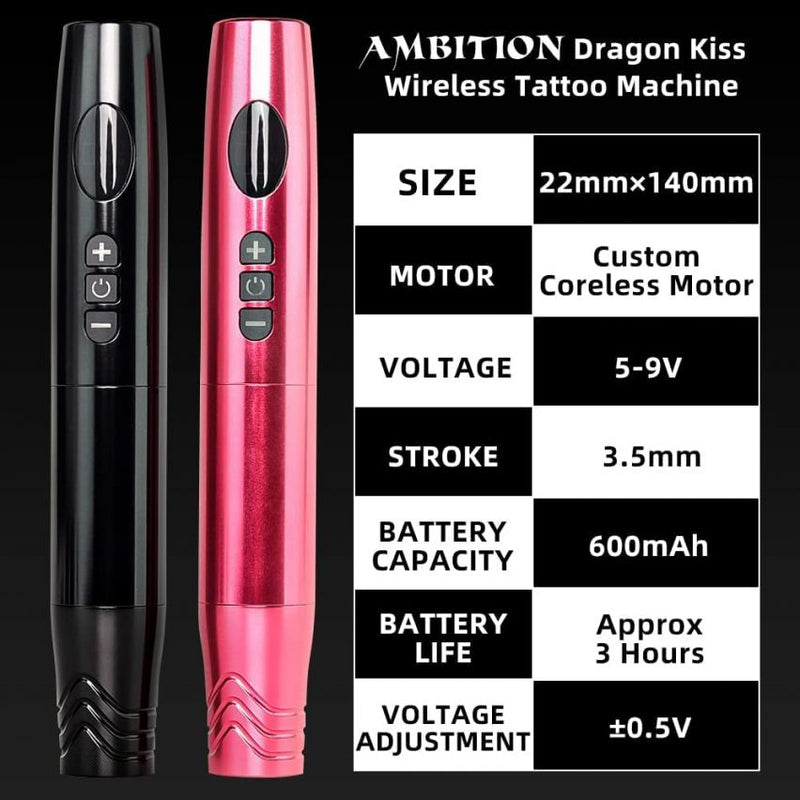 Tattoo Kit | Ambition Dragonkiss Complete Wireless Tattoo Machine Kit