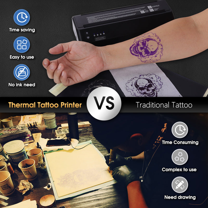 Amazon.com: LifeBasis Tattoo Transfer Stencil Machine Professional Thermal  Tattoo Stencil Printer with Tattoo Transfer Paper 20 Sheets Tattoo Printer  Kit for Men Women : Beauty & Personal Care